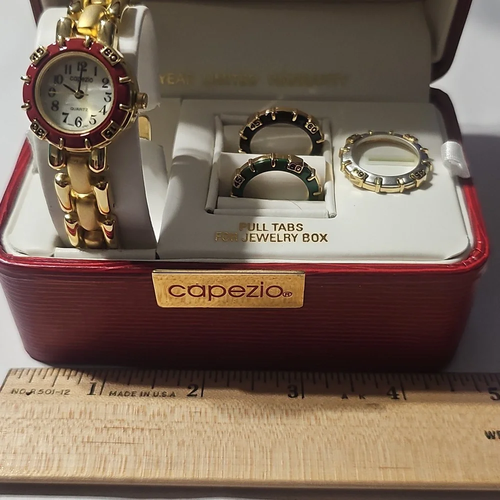 Capezio Gold and Red Women's Watch Set NWT